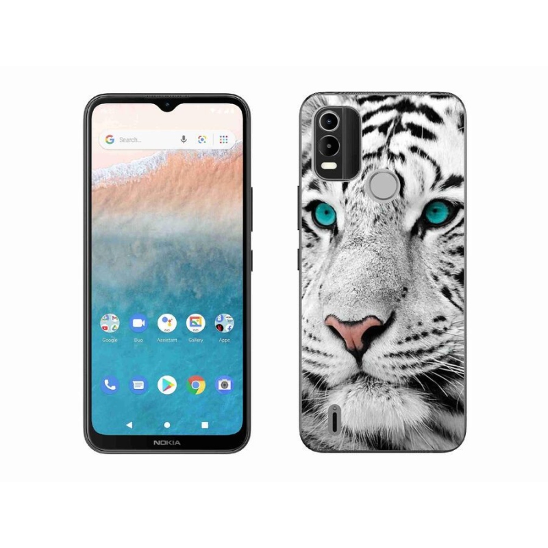 Zselés borítás mmCase a Nokia C21 Plus készülékhez - fehér tigris