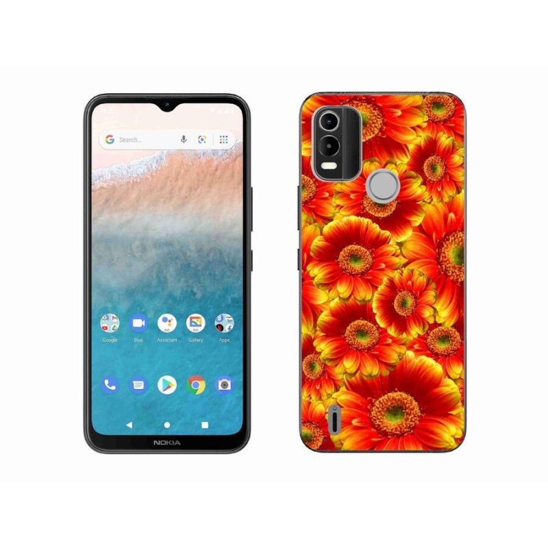 Zselés borító mmCase mobiltelefonhoz Nokia C21 Plus - gerbera 1