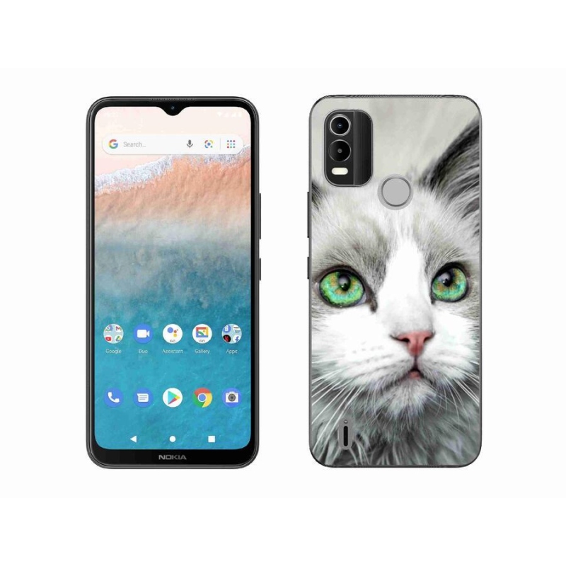 Zselés borító mmCase mobiltelefonhoz Nokia C21 Plus - macskaszem