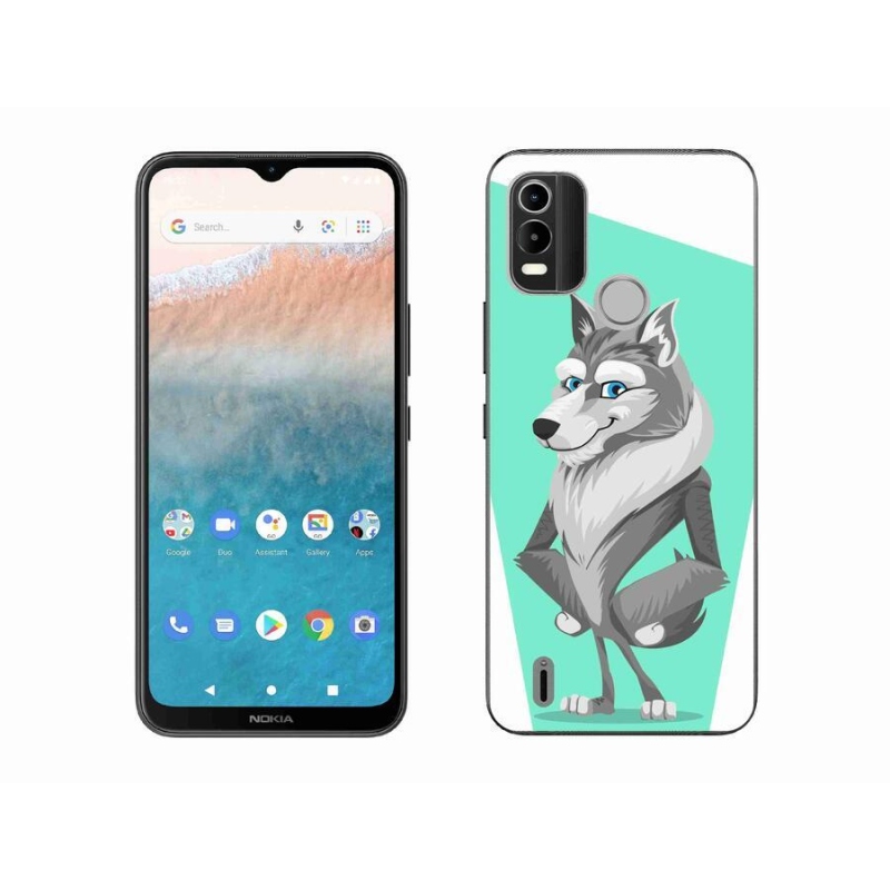 Zselés borítás mmCase mobiltelefonhoz Nokia C21 Plus - rajzfilmfarkas