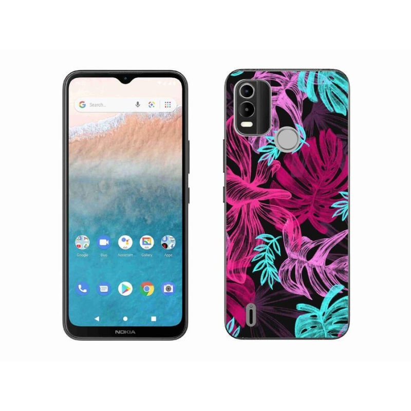 Zselés borítás mmCase mobiltelefonhoz Nokia C21 Plus - virágok 1