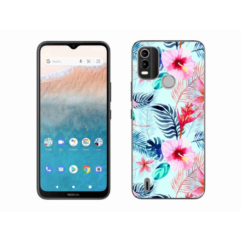 Zselés borítás mmCase mobiltelefonhoz Nokia C21 Plus - virágok