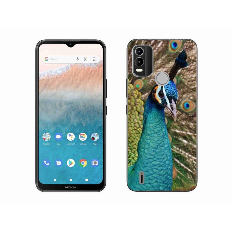 Zselés borítás mmCase mobiltelefonhoz Nokia C21 Plus - páva