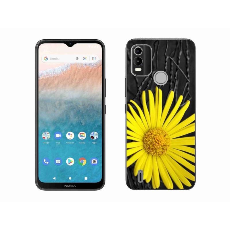 Zselés tok mmCase a Nokia C21 Plus készülékhez - sárga virág