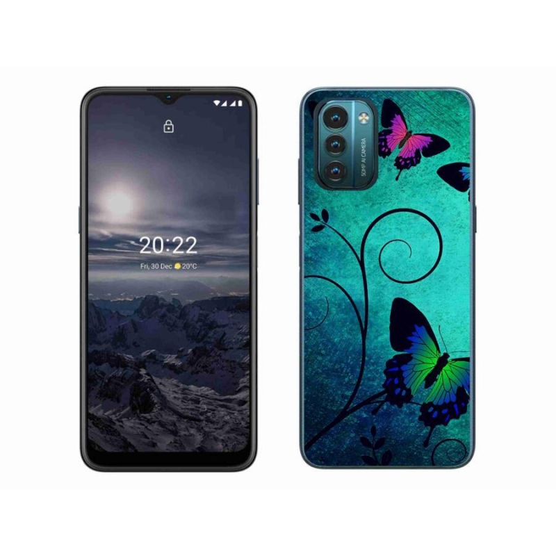 Zselés borítás mmCase mobiltelefonhoz Nokia G11/G21 - színes pillangók