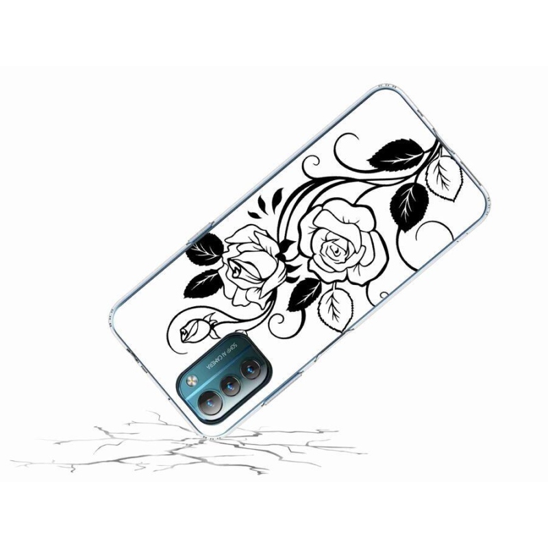 Zselés borítás mmCase a Nokia G11/G21 készülékhez - fekete és fehér rózsa