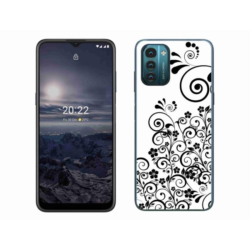 Zselés borítás mmCase a Nokia G11/G21 készülékhez - fekete és fehér virágmintás