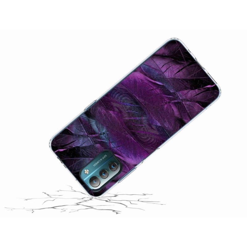 Zselés borítás mmCase a Nokia G11/G21 készülékhez - lila tollak