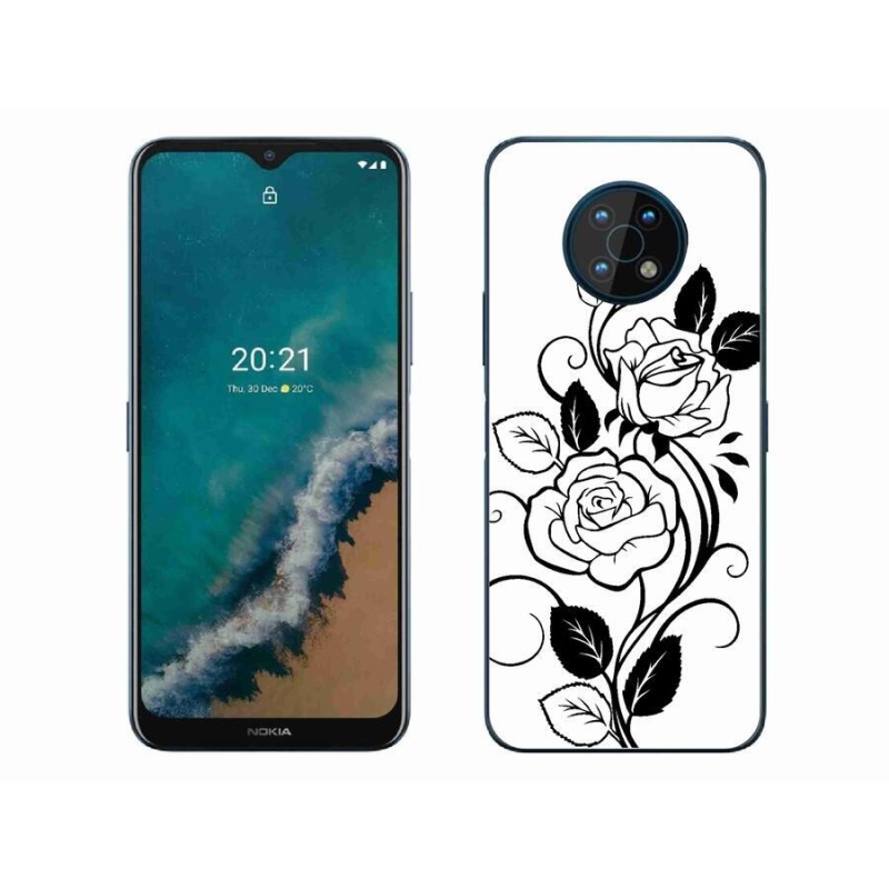 Zselés borítás mmCase a Nokia G50 készülékhez - fekete és fehér rózsa