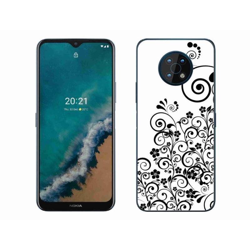 Zselés borítás mmCase a Nokia G50 készülékhez - fekete-fehér virágminták