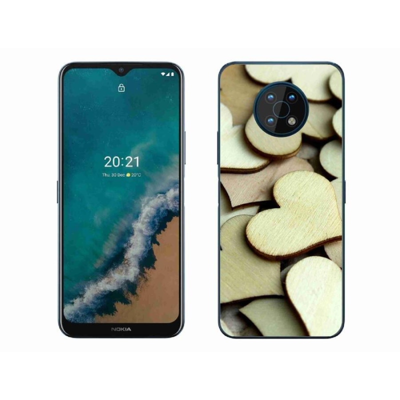 Zselés borítás mmCase a Nokia G50 készülékhez - fából készült szívek