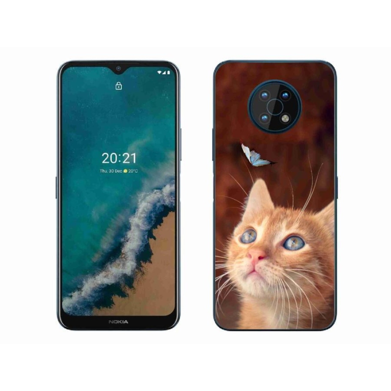 Zselés borító mmCase mobiltelefonhoz Nokia G50 - pillangó és cica