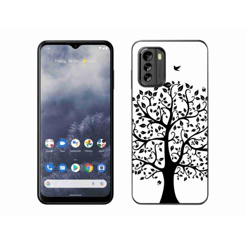 Zselés borítás mmCase a Nokia G60 5G készülékhez - fekete-fehér fa