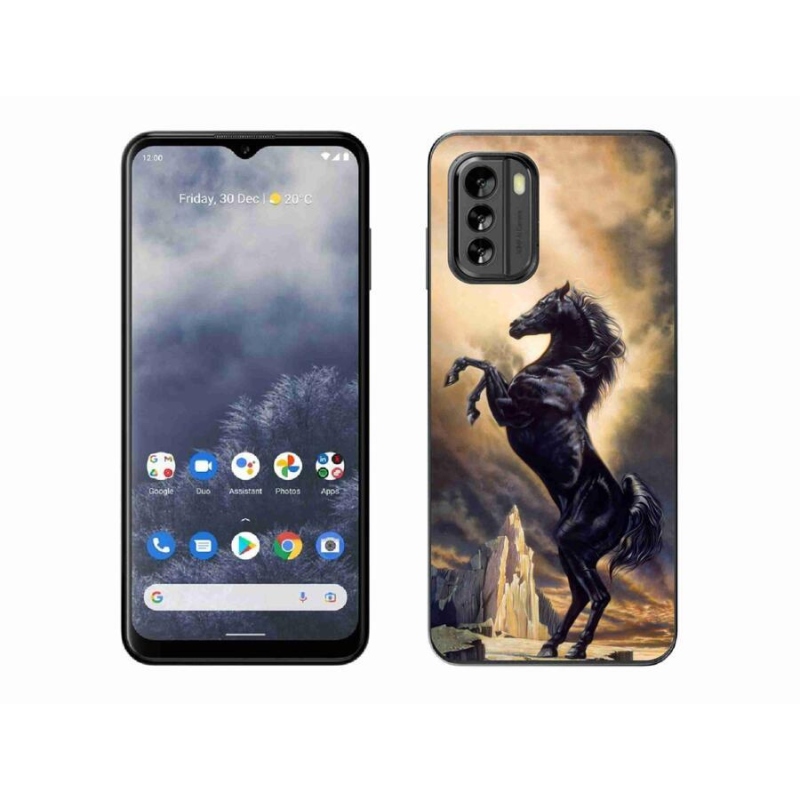 Zselés borítás mmCase a Nokia G60 5G készülékhez - fekete rajzfilmes ló