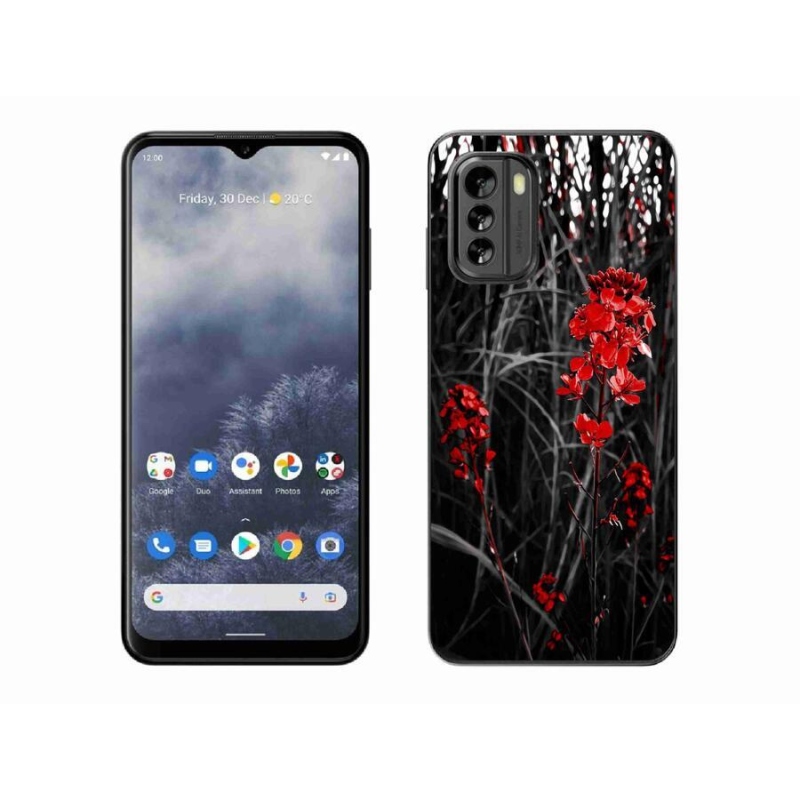 Zselés borítás mmCase a Nokia G60 5G készülékhez - piros növény