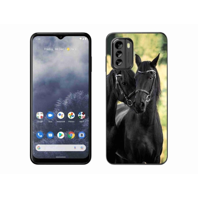 Zselés borítás mmCase a Nokia G60 5G készülékhez - két fekete ló
