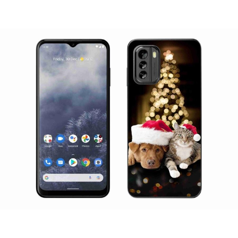 Zselés borítás mmCase a Nokia G60 5G készülékhez - Karácsonyi kutya és macska