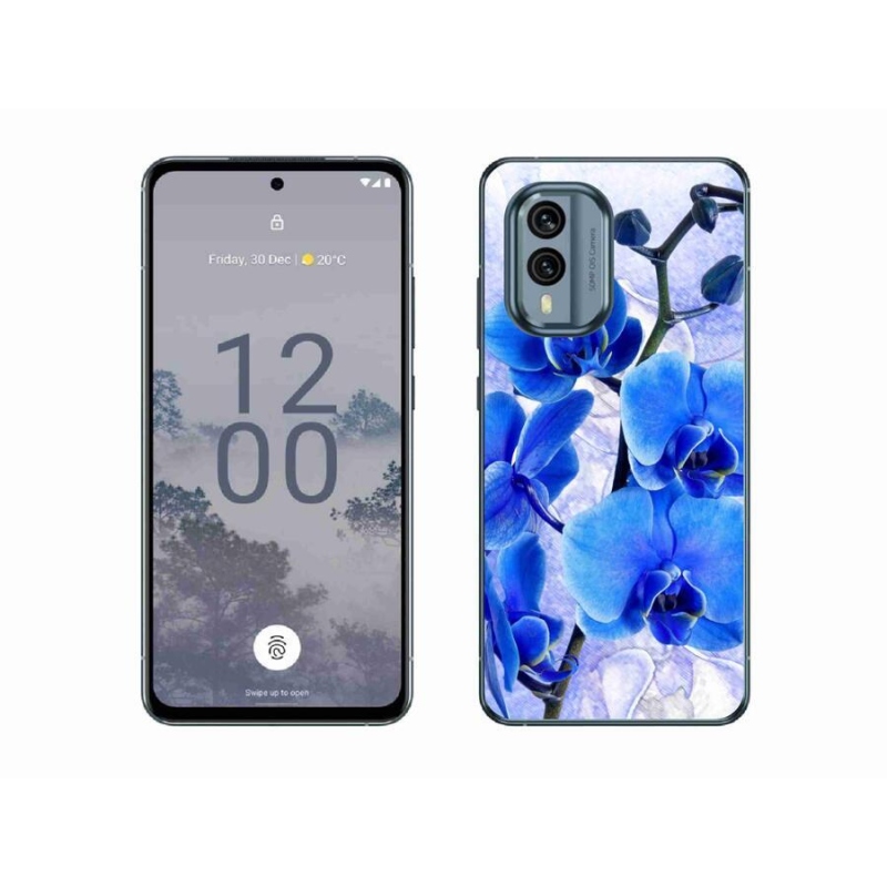 Zselés borítás mmCase a Nokia X30 5G készülékhez - kék virágok