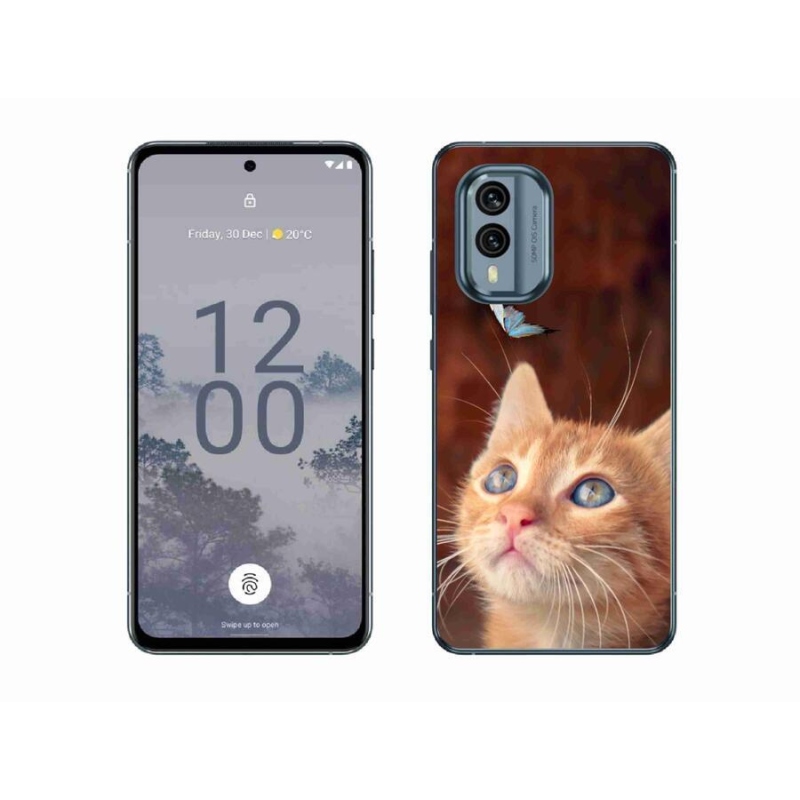 Zselés borító mmCase a Nokia X30 5G készülékhez - pillangó és cica