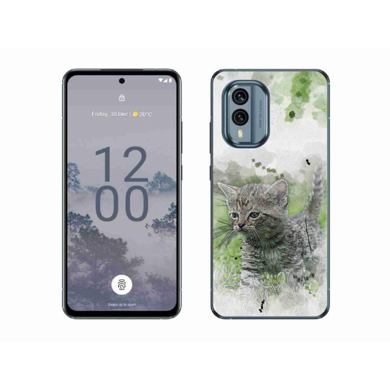 Zselés borító mmCase mobiltelefonhoz Nokia X30 5G - aranyos cica 1