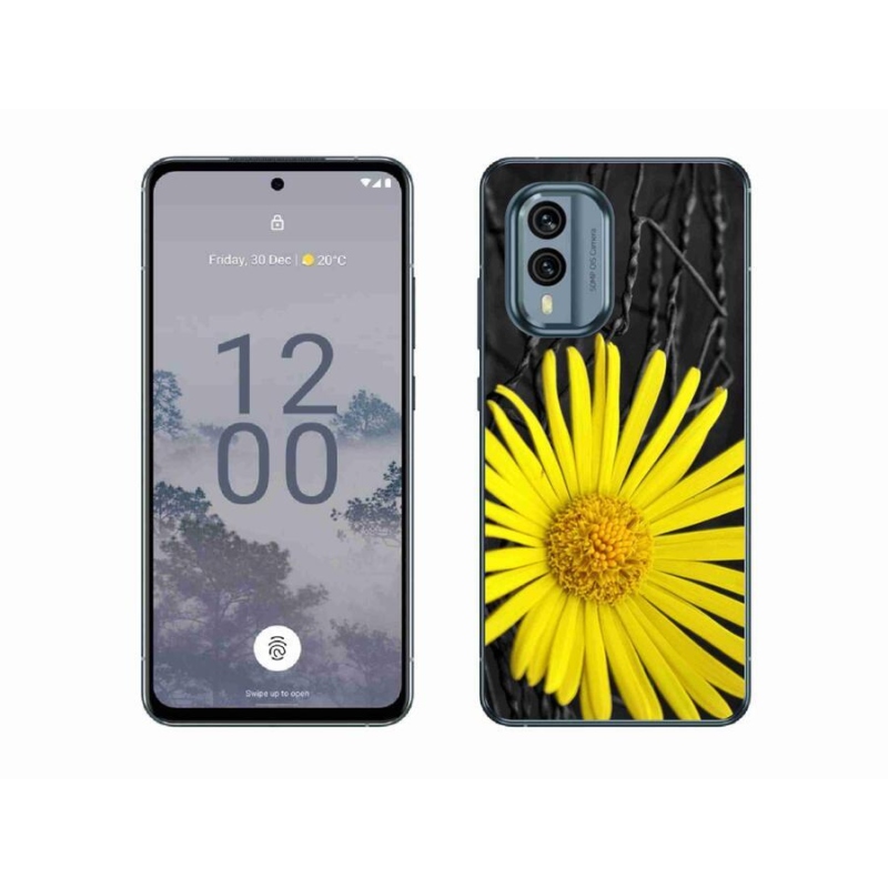 Zselés borítás mmCase a Nokia X30 5G készülékhez - sárga virág