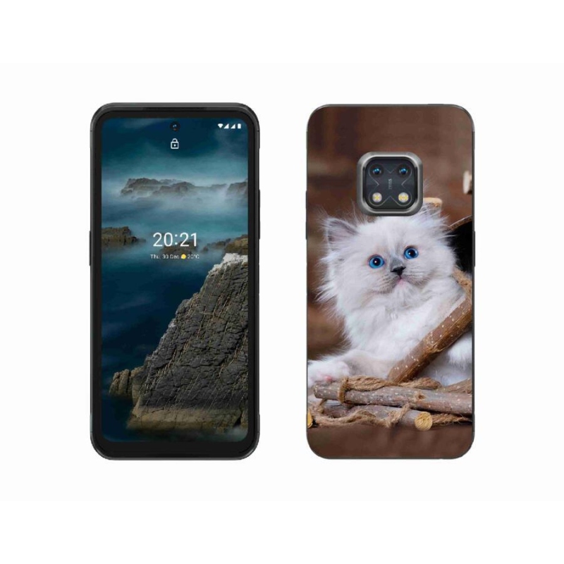 Zselés borítás mmCase a Nokia XR20 készülékhez - fehér cica