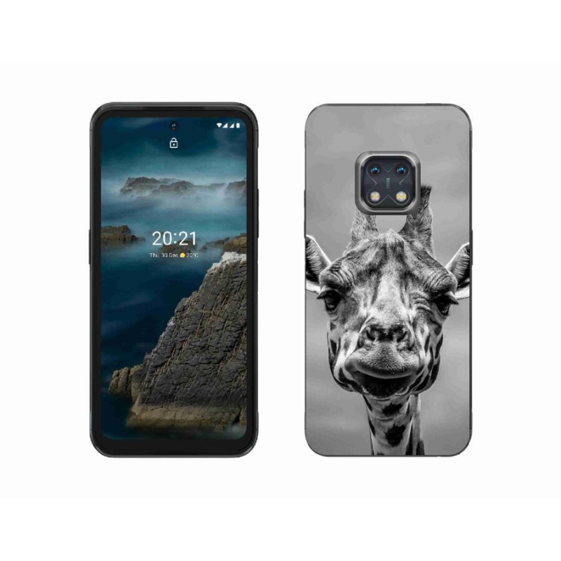 Zselés borítás mmCase a Nokia XR20 készülékhez - fekete-fehér zsiráf