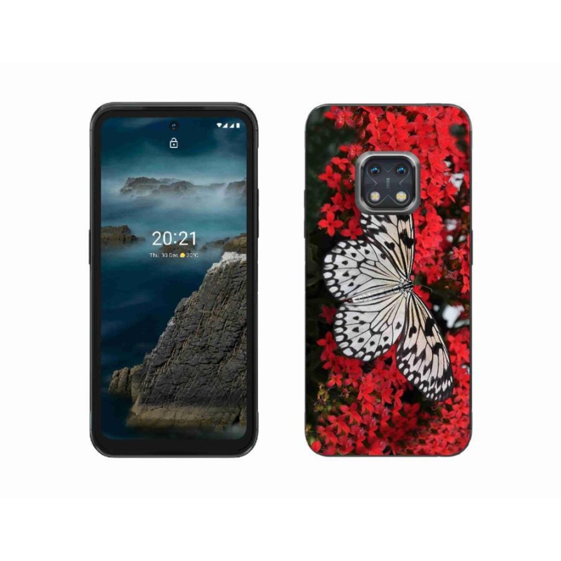 Zselés borítás mmCase a Nokia XR20 készülékhez - fekete-fehér pillangó 1