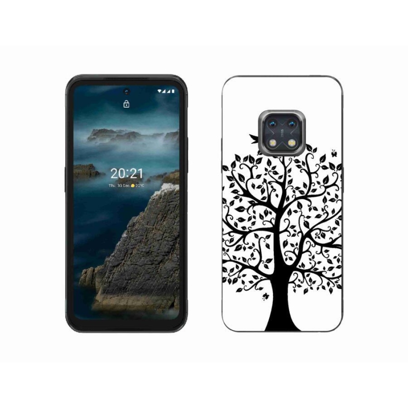Zselés borítás mmCase a Nokia XR20 készülékhez - fekete-fehér fa