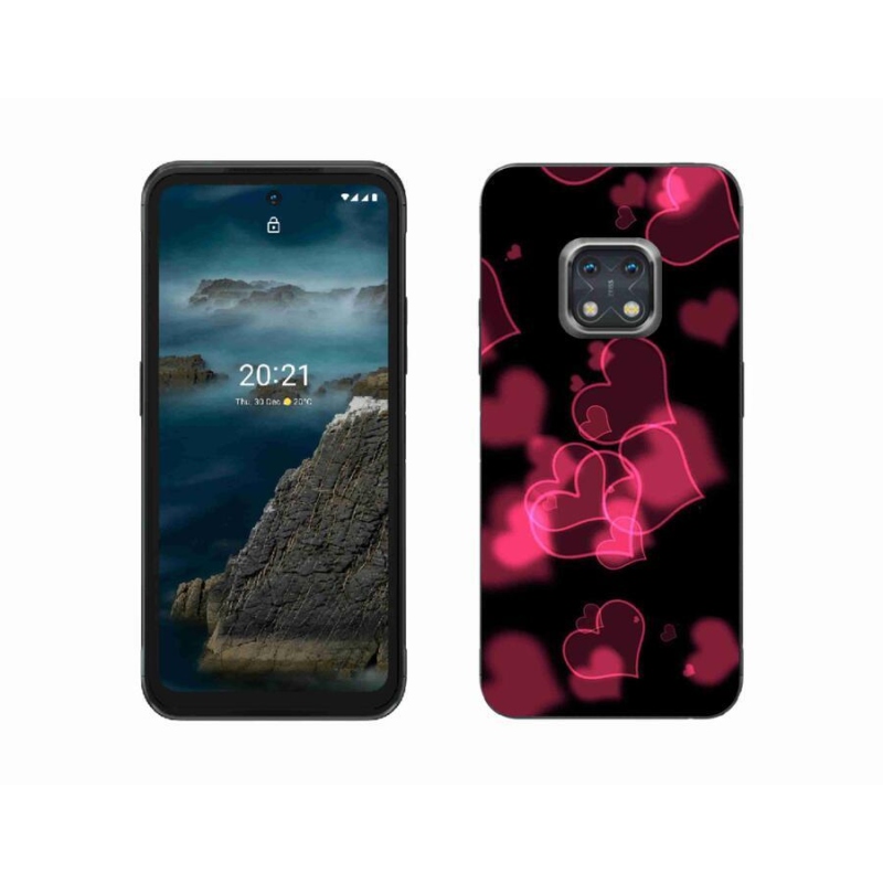 Zselés borítás mmCase a Nokia XR20 készülékhez - piros szívek