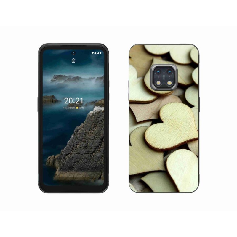 Zselés borítás mmCase a Nokia XR20 készülékhez - fából készült szívek