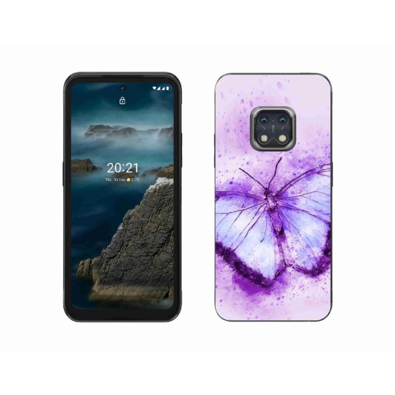 Zselés borítás mmCase mobiltelefonhoz Nokia XR20 - lila pillangó
