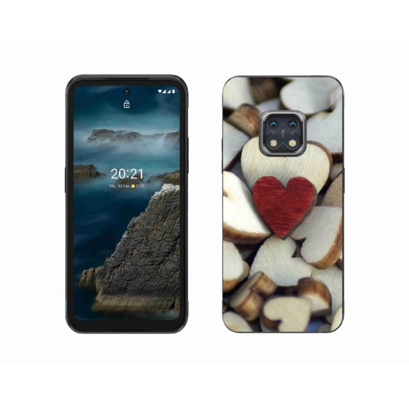 Zselés borítás mmCase a Nokia XR20 készülékhez - gravírozott piros szív