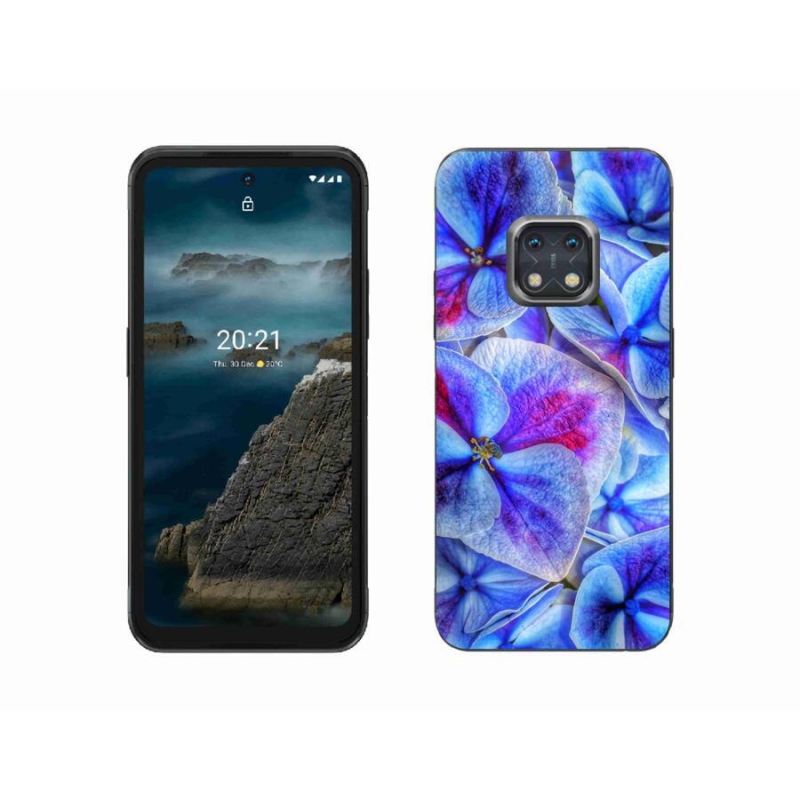 Zselés borító mmCase mobiltelefonhoz Nokia XR20 - kék virágok 1