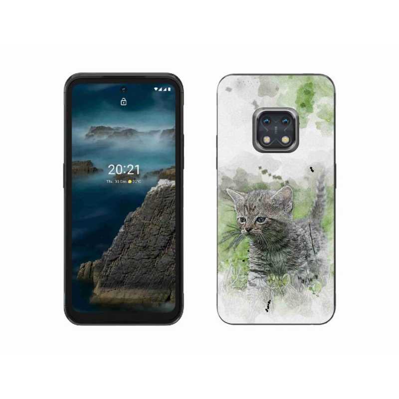 Zselés borító mmCase mobiltelefonhoz Nokia XR20 - aranyos cica 1