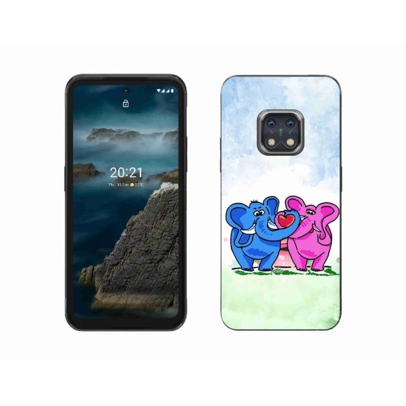 Gél borító mmCase a Nokia XR20 mobiltelefonhoz - szerelmes elefántok