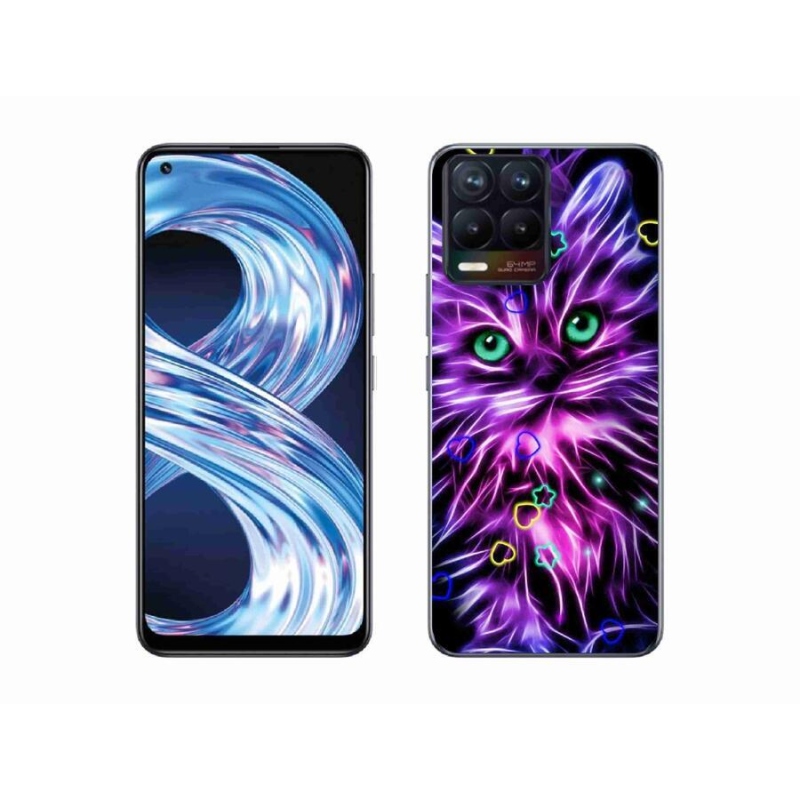 Gél borító mmCase a Realme 8 4G készülékhez - absztrakt macska