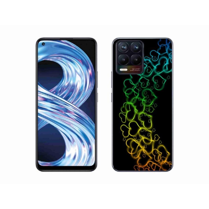 Gél borítás mmCase a Realme 8 4G készülékhez - színes szívek