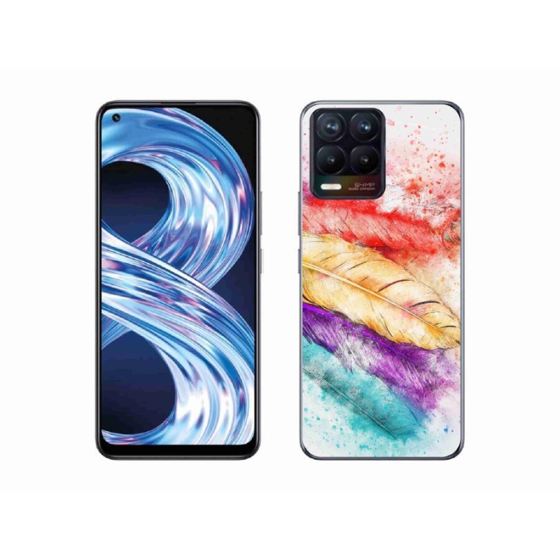 Gél borítás mmCase mobilhoz Realme 8 4G - színes tollak