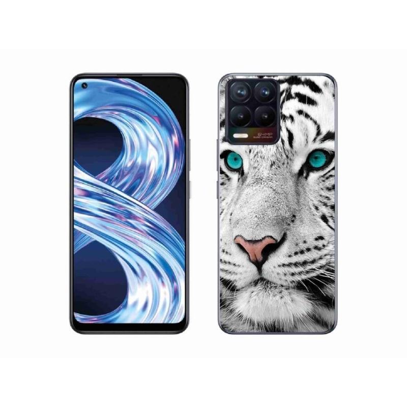 Gél borítás mmCase a Realme 8 4G készülékhez - fehér tigris