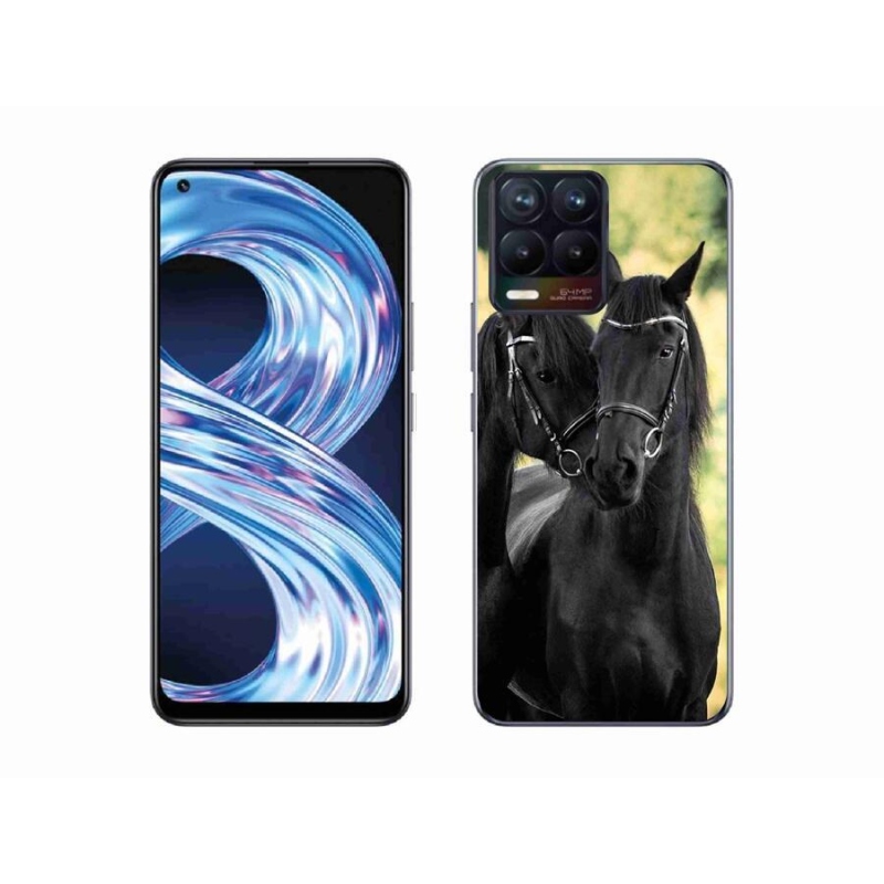 Gél borítás mmCase a Realme 8 4G készülékhez - két fekete ló