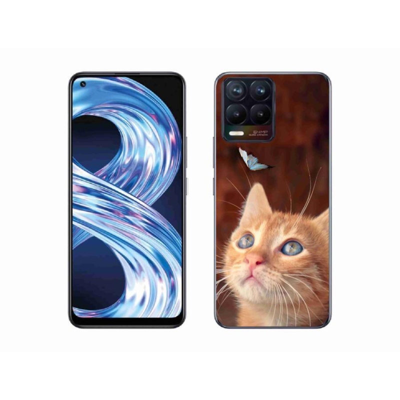 Gél borítás mmCase a Realme 8 4G-hez - pillangó és cica