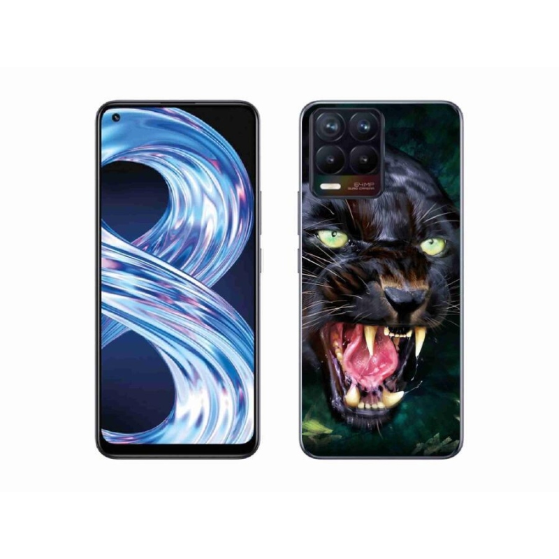 Gél borítás mmCase a Realme 8 4G-hez - dühös fekete párduc