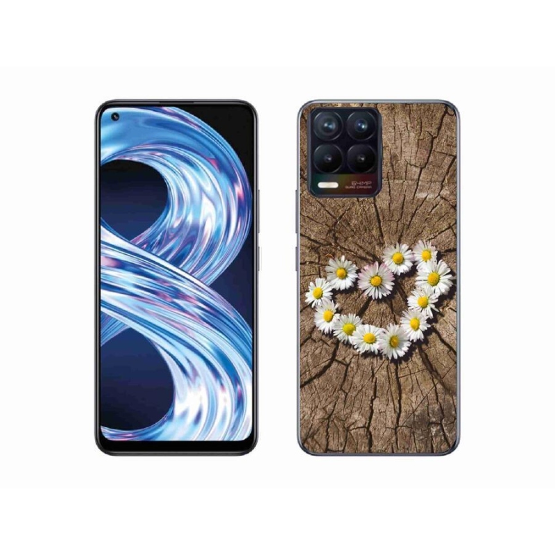 Gél borítás mmCase a Realme 8 4G készülékhez - százszorszépek szíve
