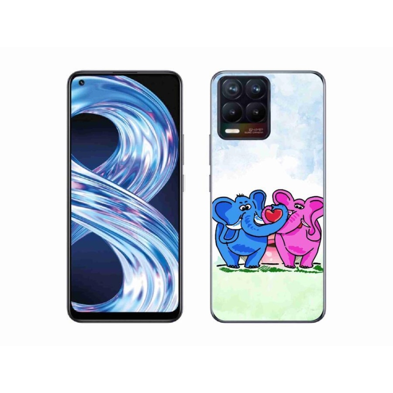 Gél borító mmCase mobilhoz Realme 8 4G - szerelmes elefántok