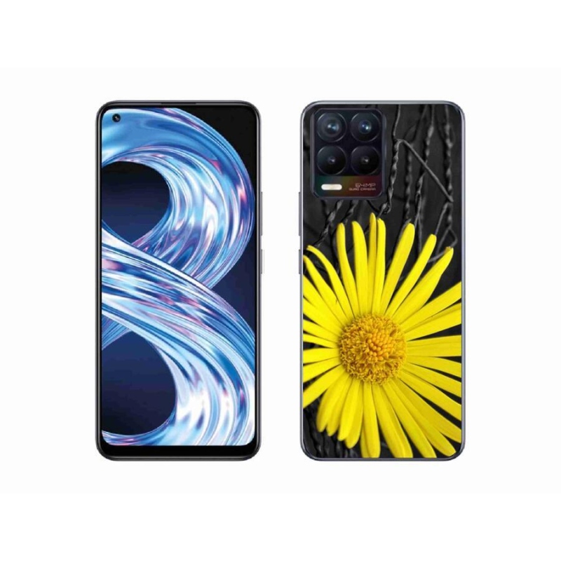 Gél borítás mmCase a Realme 8 4G készülékhez - sárga virág