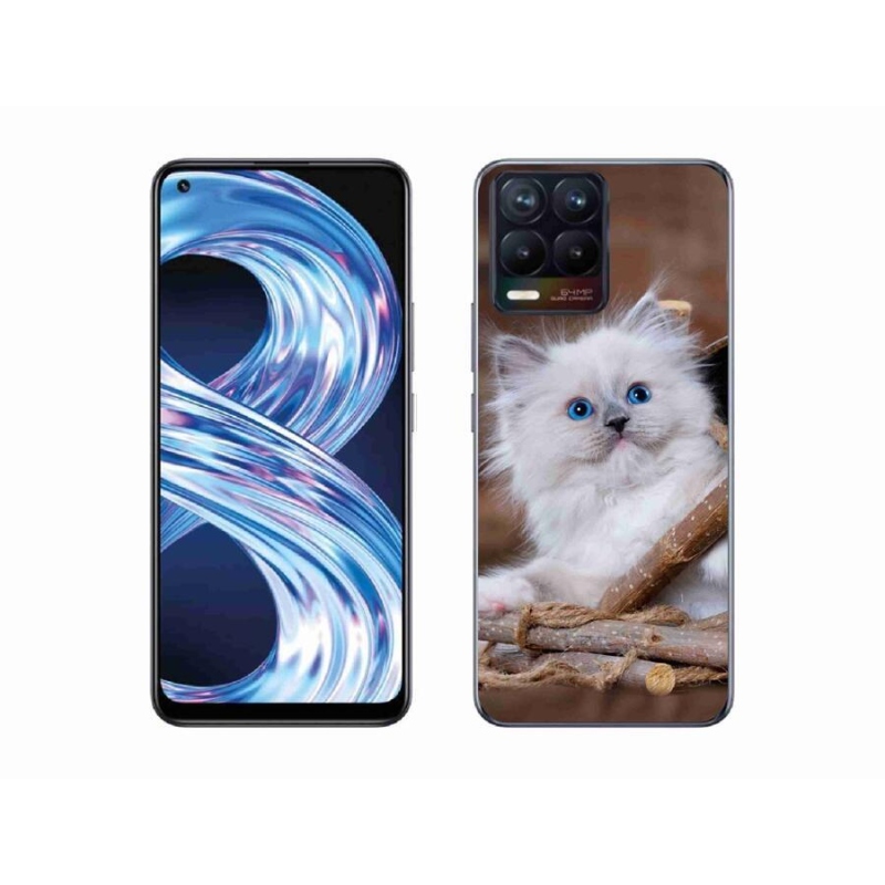 Gél borítás mmCase a Realme 8 Pro készülékhez - fehér cica