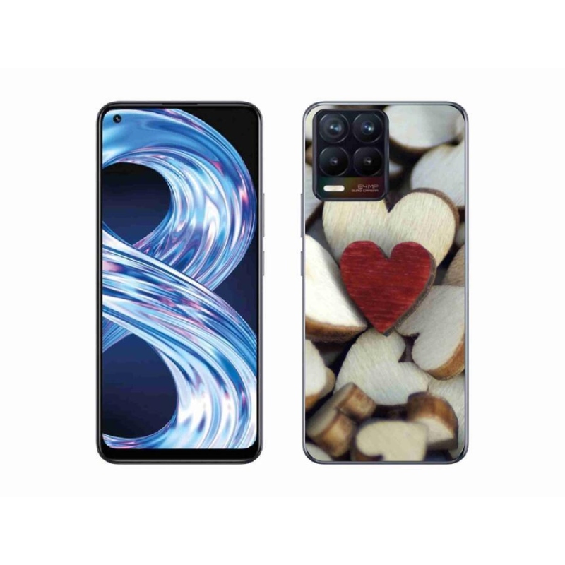 Gél borítás mmCase a Realme 8 Pro készülékhez - gravírozott piros szív