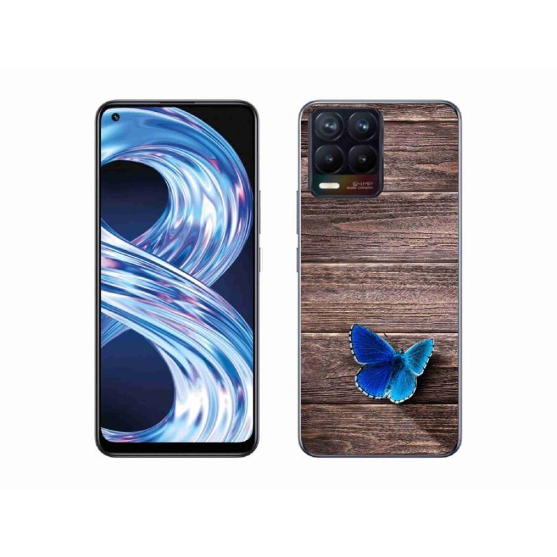 Zselés borítás mmCase a Realme 8 Pro-hoz - kék pillangó 1