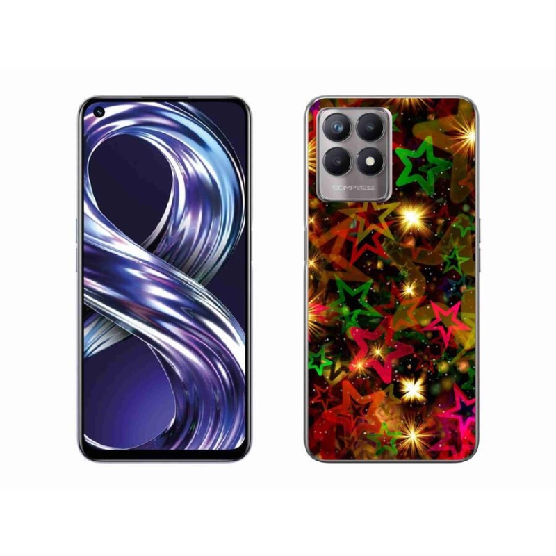 Gél borító mmCase mobilhoz Realme 8i - színes csillagok
